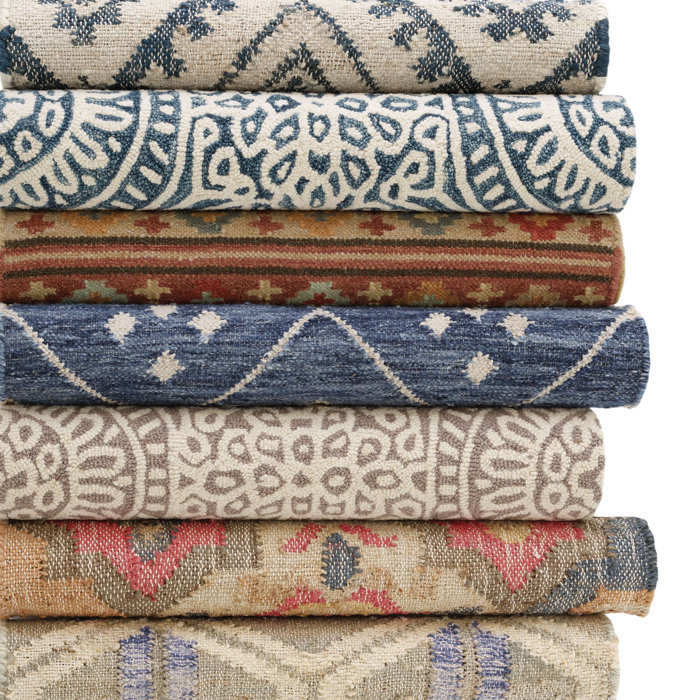 Dash and Albert Rugs Pali Flatweave Floral Area Rug in Blue/Yellow/Red